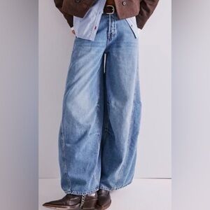 We The Free Wide Leg Westward Demi  Light Wash Denim Jeans